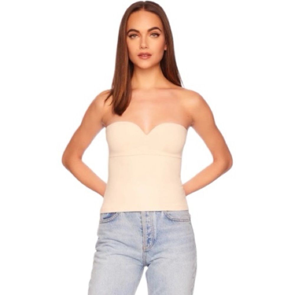 Susana Monaco Tan Sweetheart Strapless Tube Top. Size Medium.